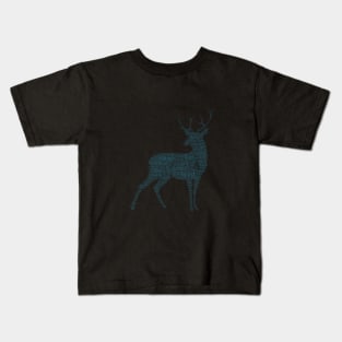 Deer Forest Silhouette Shape Text Word Cloud Kids T-Shirt